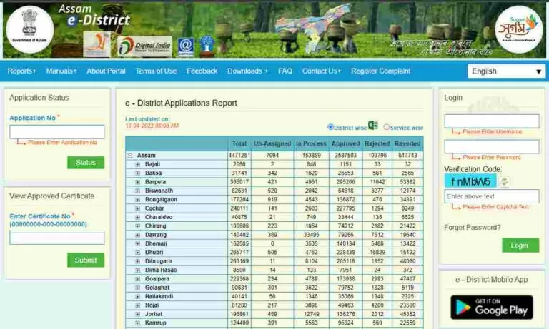 e District Assam Portal 2023